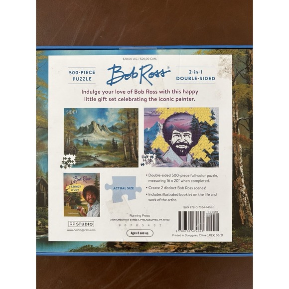 Jigsaw Puzzle Bob Ross Artist 2 in 1 Double Sided 500 Piece NEW IN BOX Sealed - Picture 5 of 10